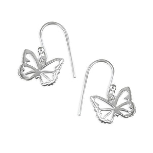 Sterling Silver Cut out Butteryfly Drop Earrings