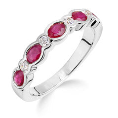 9ct White Gold Ruby and Diamond Eternity Ring