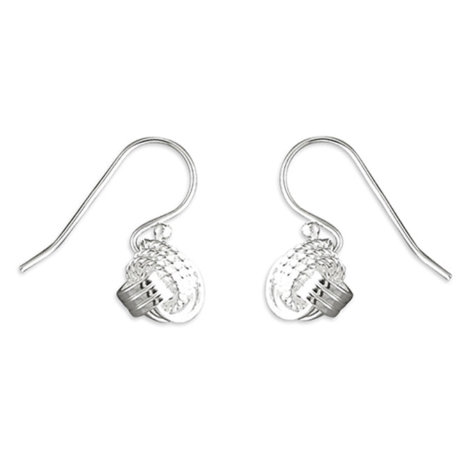Sterling Silver Knot Short Drop Earrings