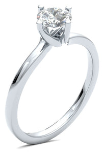 Diamond Single Stone Four Claw Twist Engagement Ring