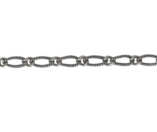 Sterling Silver Oxidised Twisted Wire link Bracelet