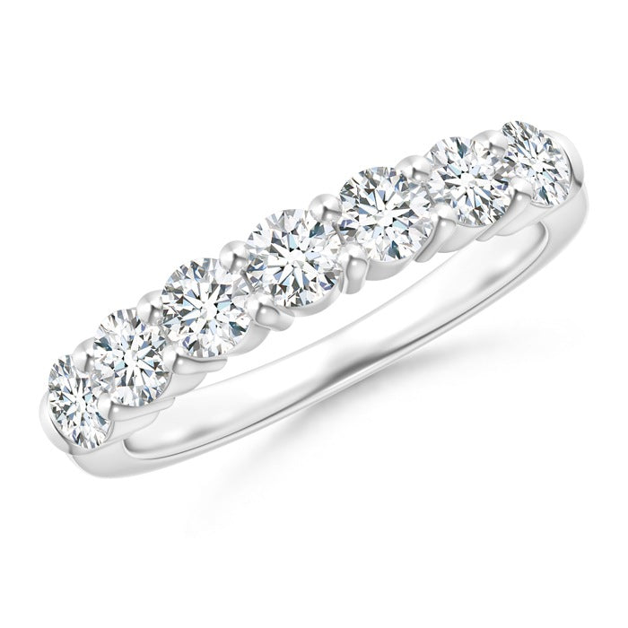 18ct White Gold Diamond Seven Stone Eternity Style Ring