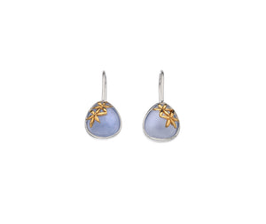 Silver & Blue Chalcedony Drop Earrings