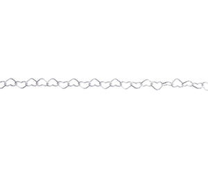 Silver Heart Link Chain Bracelet - 7.5"