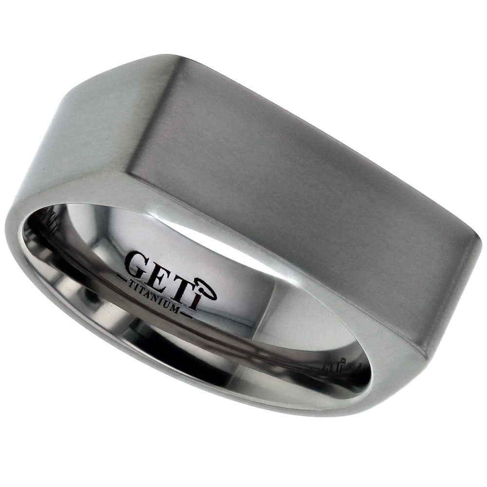 Titanium Matt Finish Signet Ring