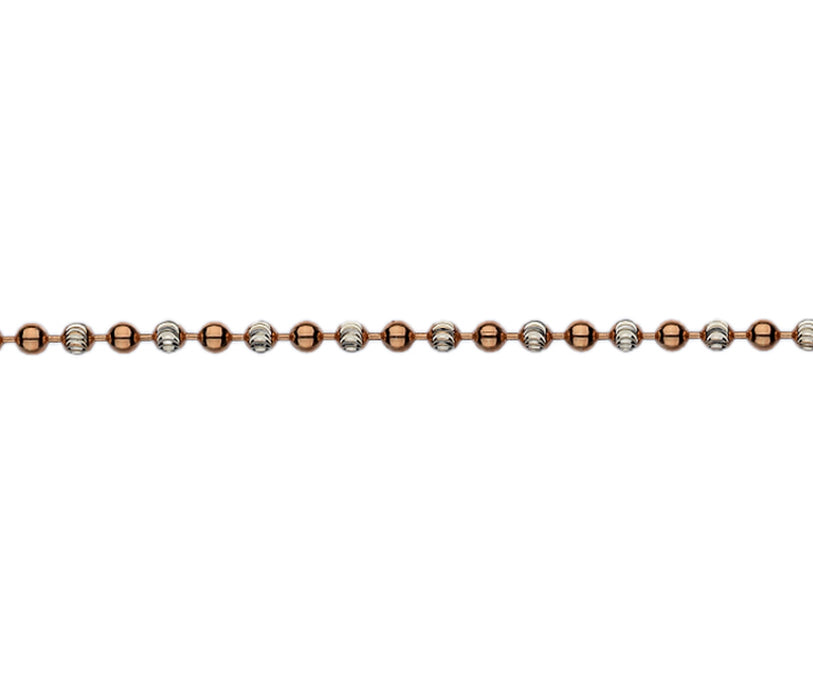 Silver & Rose Gold Plate Beaded Bracelet