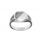 Serling Silver Cushion Signet Ring with Celtic Engraving
