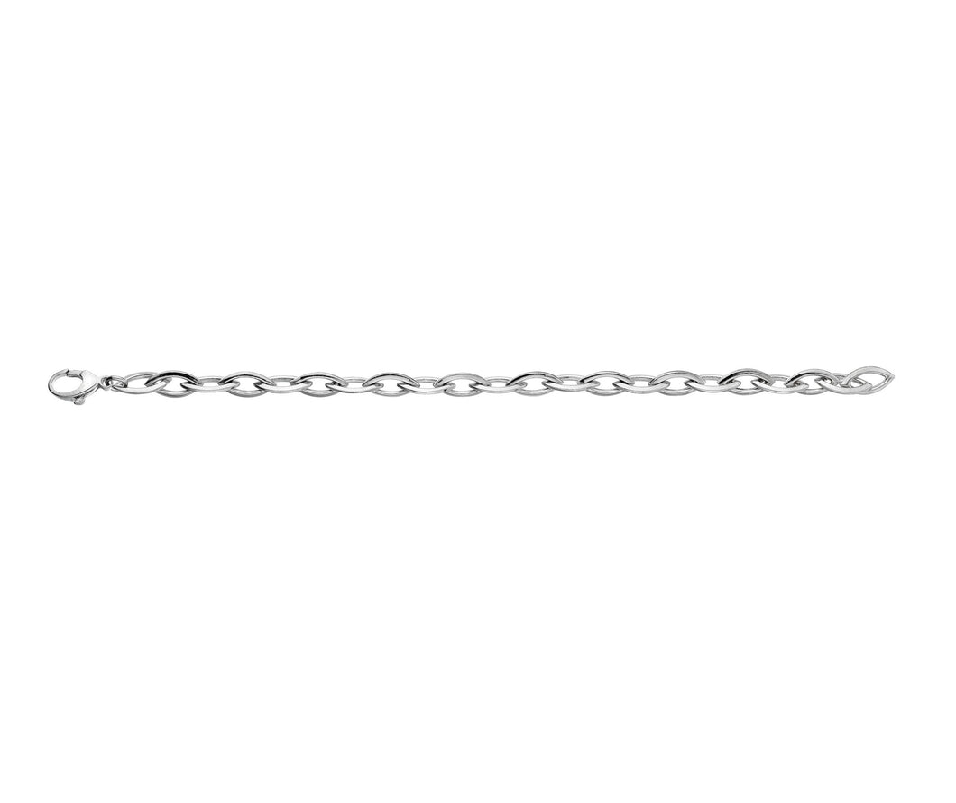 9ct White Gold Marquise Link Bracelet