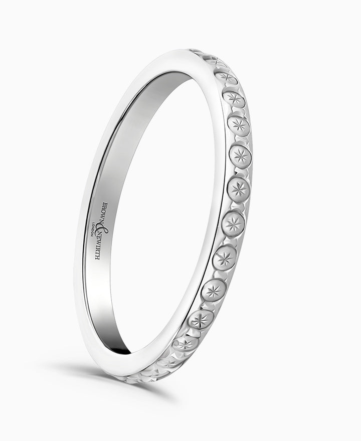 Ladies Wedding Ring - 2mm Patterned
