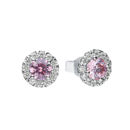 Diamonfire Dusky Pink Cubic Zirconia cluster studs