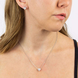 Diamonfire Cubic Zirconia Diamond Shape Stud Earrings