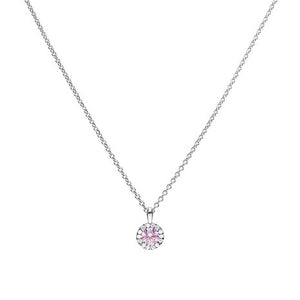 Diamonfire Dusky Pink Round Cluster Pendant