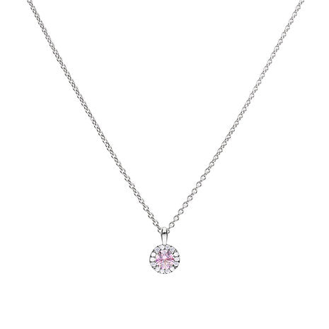 Diamonfire Dusky Pink Round Cluster Pendant