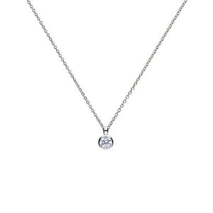 Diamonfire Cubic Zirconia Rubover Solitaire Pendant 0.50ct