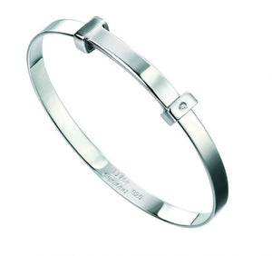 D for Diamond Plain Diamond Set Bangle