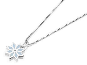 D for Diamond Blue Enamel Snowflake Necklace