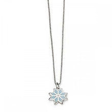 Load image into Gallery viewer, D for Diamond Blue Enamel Snowflake Necklace
