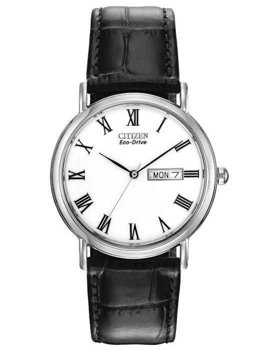 Citizen Gents Watch Leath Strap Stainless Steel