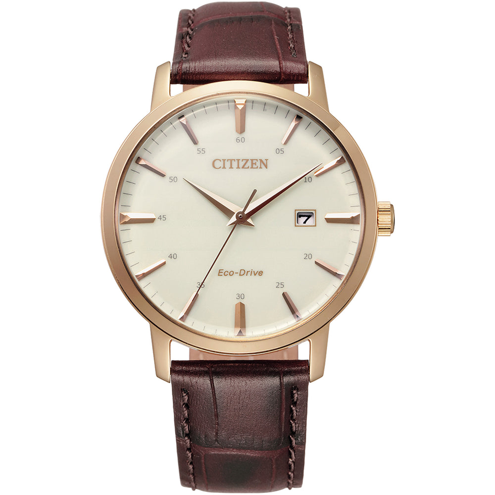 Citizen Gents Eco Drive Rose Gold Plate Watch