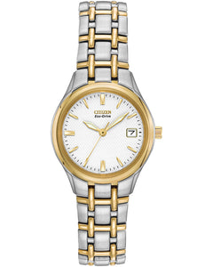 Citize Ladies Eco Drive Two Tone Bracelet Watch With Feature Date