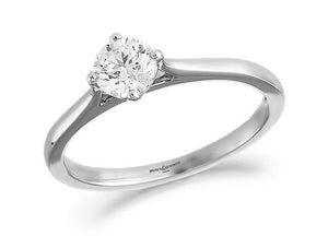 White Gold Diamond compass Set Solitaire Ring 0.20ct