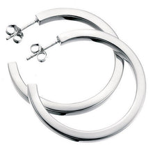 Load image into Gallery viewer, Silver Square Profile Large Hoop Earrings
