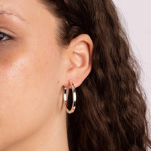Load image into Gallery viewer, Silver Square Profile Large Hoop Earrings
