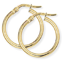 9ct Gold Medium Plain Hoops