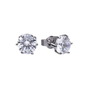 Diamonfire Cubic Zirconia Classic Solitaire Stud Earrings - 3ct