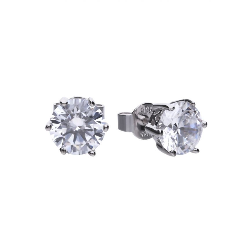 Diamonfire Cubic Zirconia Classic Solitaire Stud Earrings - 3ct