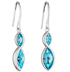 Fiorelli Blue Crystal Marquise Drop Earrings