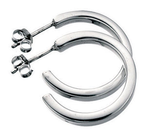Sterling Silver Square Cut Hoops