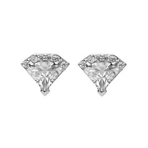 Diamonfire Cubic Zirconia Diamond Shape Stud Earrings