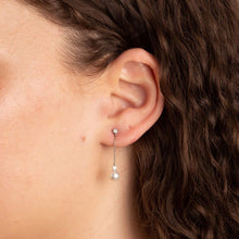 Load image into Gallery viewer, Diamonfire Shell Pearl and Cubic Zirconia Chain Drop Earrings
