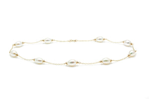 9ct Gold Cultured Pearl "Mary Berry" Style Necklace