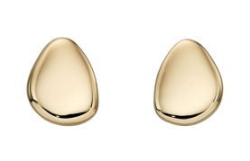 9ct Gold Polished Pebble Stud Earrings