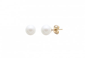 Classic Pearl Stud Earrings - 9ct yellow gold 6.5mm