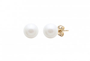Classic Pearl Stud Earrings - 9ct Gold 8mm