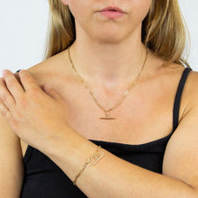 Load image into Gallery viewer, 9ct Gold T-bar Figaro Link Bracelet
