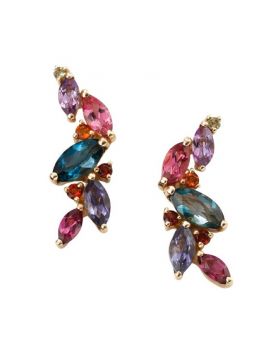 9ct Gold Mixed Gemstone Earrings
