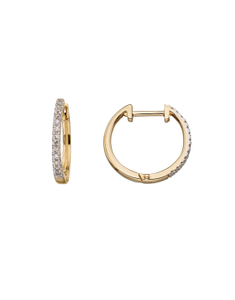 9ct Gold Diamond Huggie Hoop Earrings