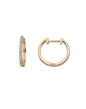 9ct Gold Diamond Huggie Hoop Earrings