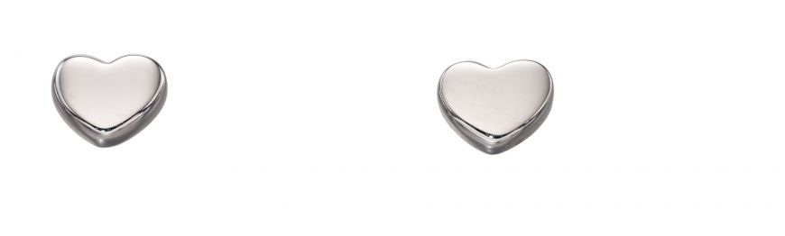 9ct White Gold Petite Heart Stud Earrings