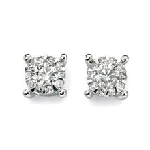 Load image into Gallery viewer, 9ct White Gold Diamond Cluster Stud Earrings
