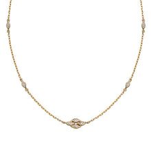 Load image into Gallery viewer, 9ct Gold Diamond Marquise Link Art Deco Style Necklace
