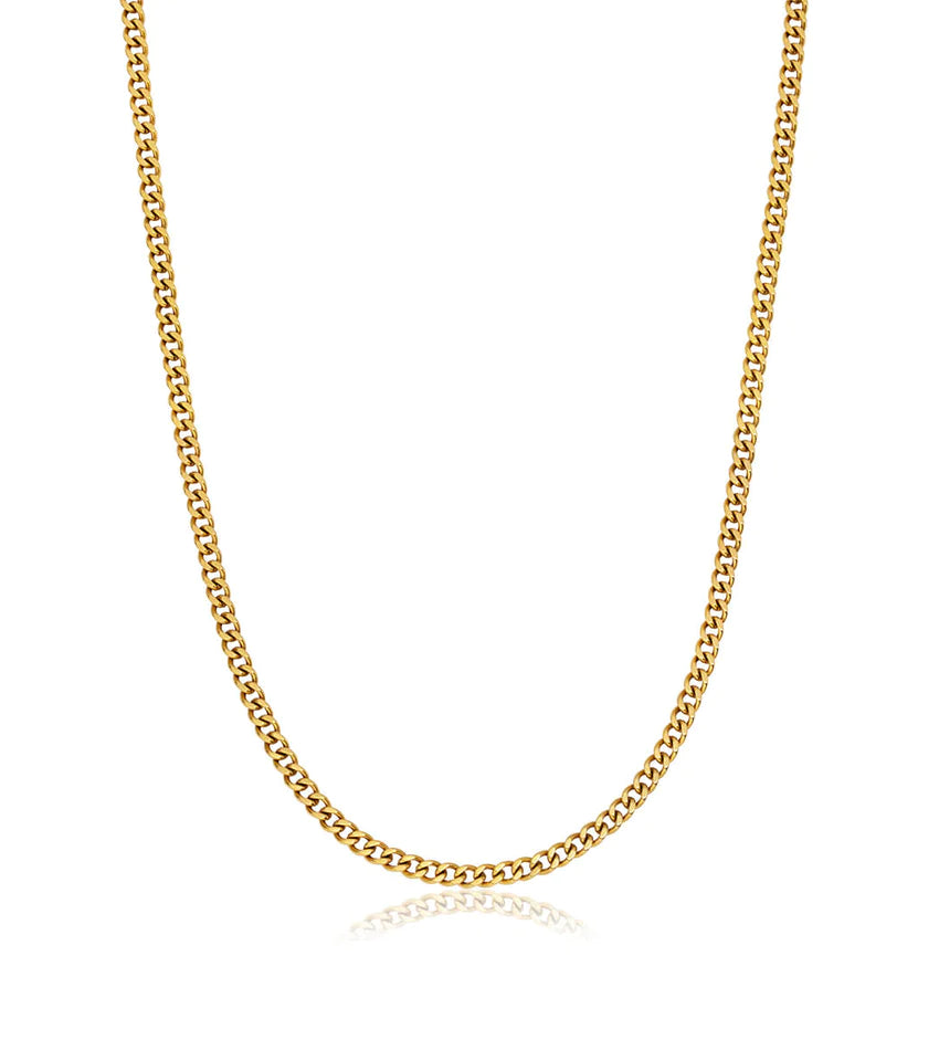 9ct Yellow Gold Filed Curb Neck Chain - 18