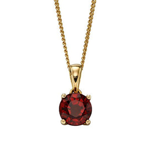 9ct Gold Simplistic Garnet Birthstone Pendant