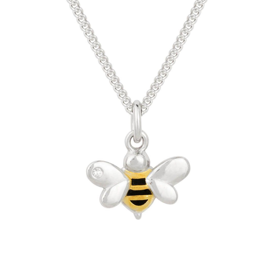 D for Diamond Enamel Buzzy Bee Necklace