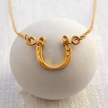 Load image into Gallery viewer, Lily Charmed Gold Plate Horseshoe Necklace
