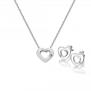 Hot Diamonds Amulets Heart Necklace and Earring Set